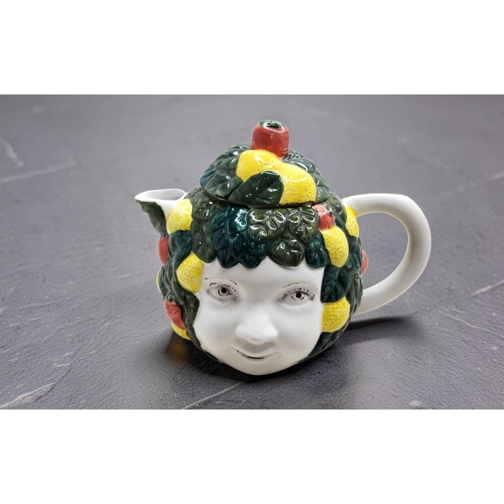 vintage 1994 cbk ltd ceramic Face figure Ceramic Colorful Teapot